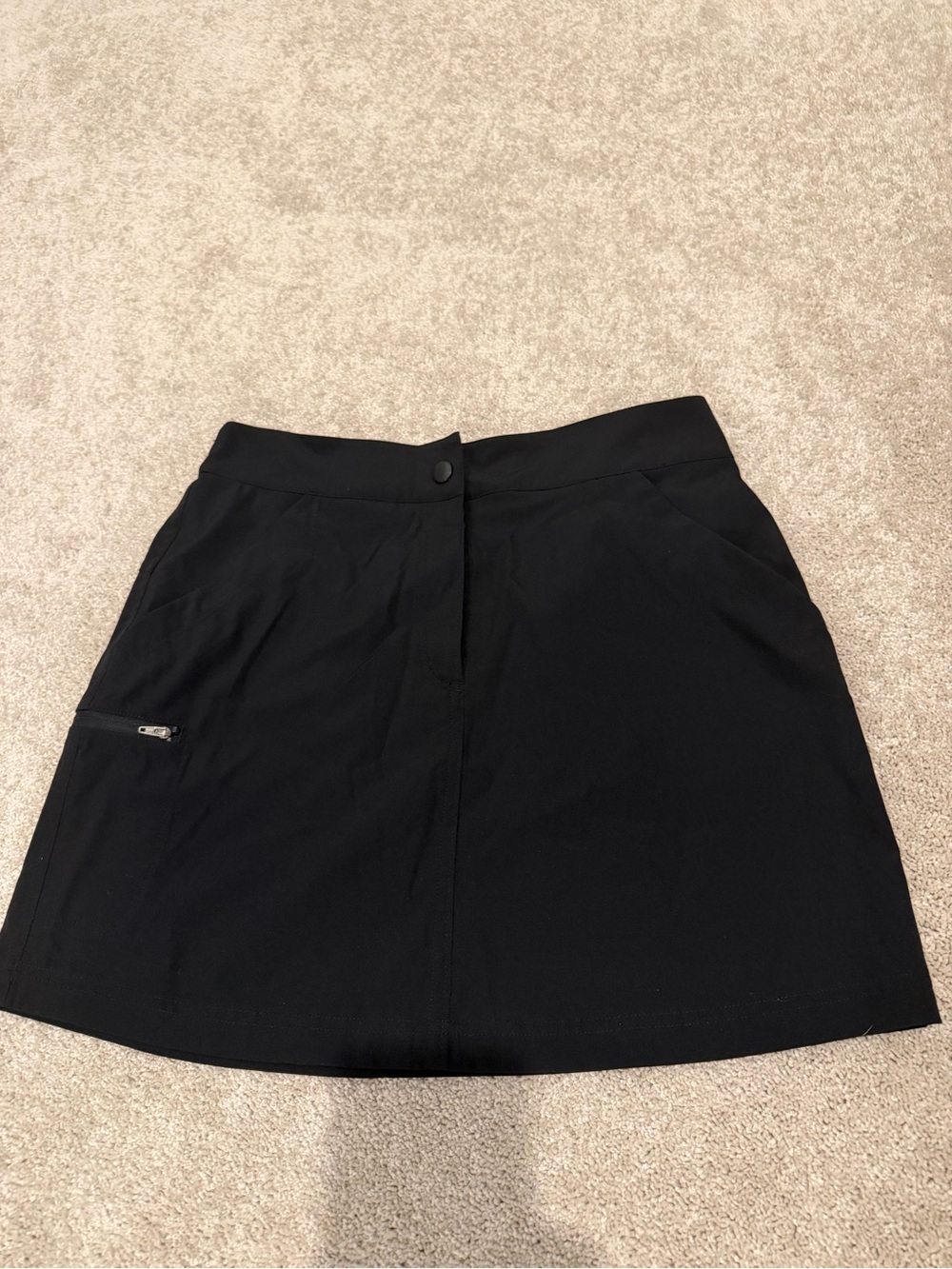 Classic Black Mini Skort with Zip Pocket